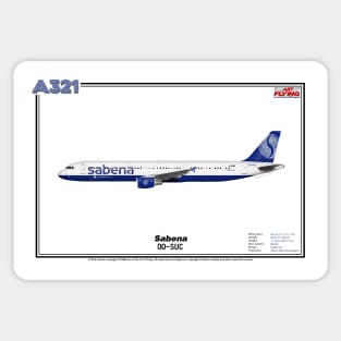 Airbus A321 - Sabena (Art Print) Sticker